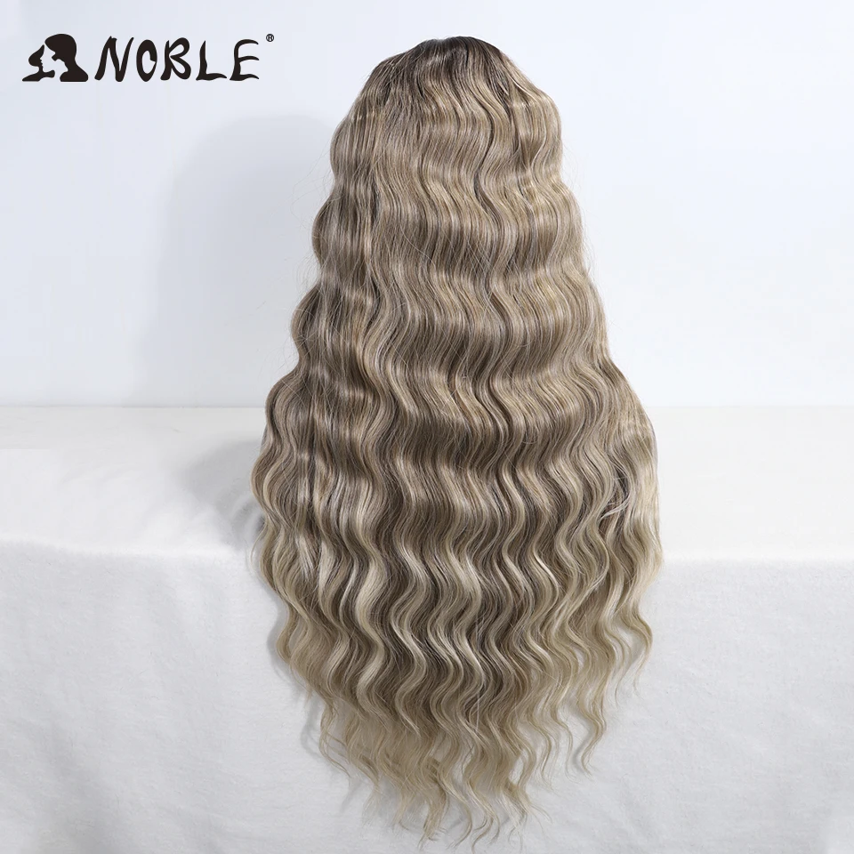 28 Inch Lace Front Wig Wavy Body Wavy Lace Part for Women Brown synthetic