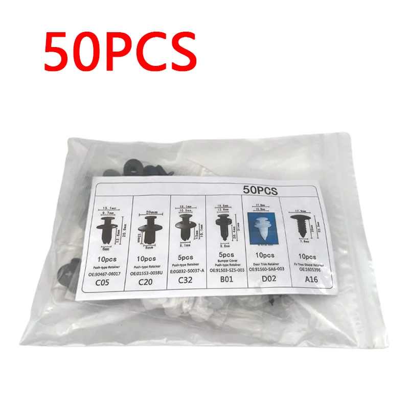 Versatile Car Body Fastener Kit - 190 Piece Set of Bumper Clips and Retainer Rivets