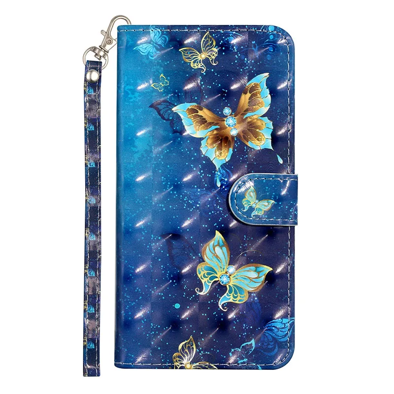 Premium PU Leather Wallet Case with Shockproof Stand Holder and Pocket Lanyard
