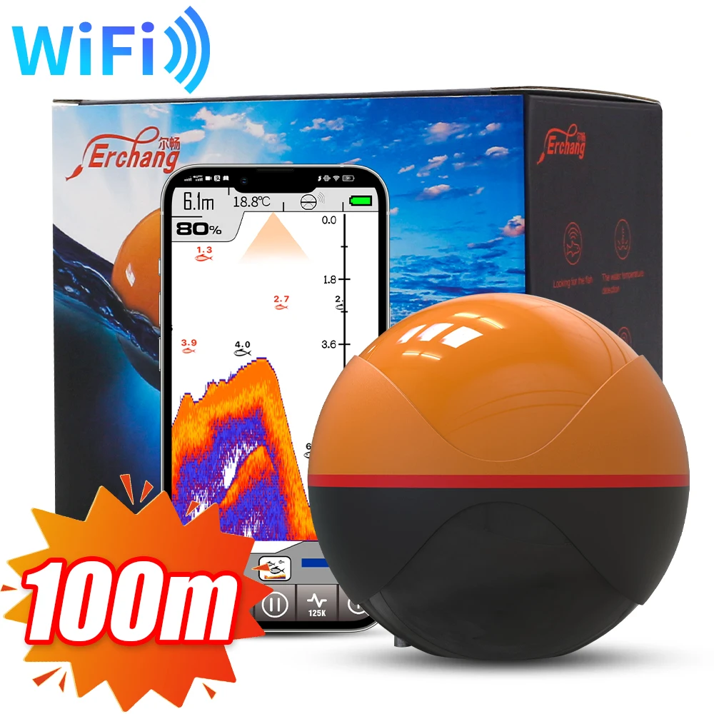 Erchang F68 Wireless Sounder For Fishing Device 125khz/330khz Portable Sonar Android&lOsAPP fishing accessories fish finder