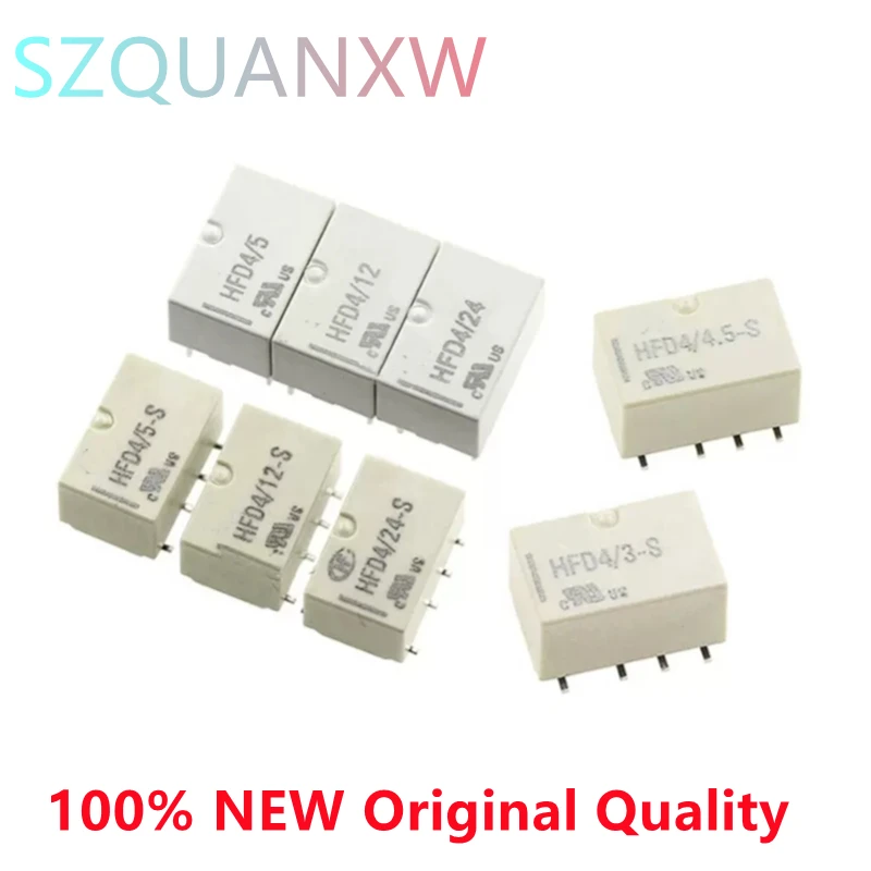 

2PCS HFD4-3V 5V 12V 24V 8Pin DIP Relay SR HFD4-3-S HFD4-4.5-S HFD4-5-S HFD4-12-S HFD4-24-S SMD 2A HFD4 Relay