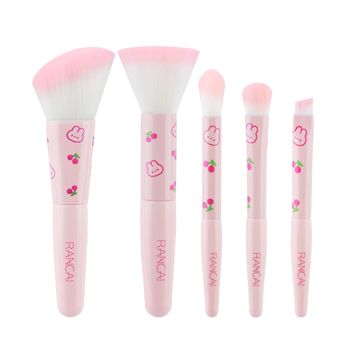 Compact 5-Piece Makeup Brush Set with Case
