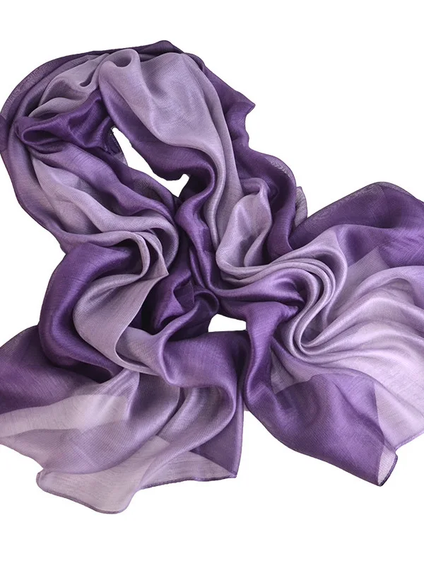Multipurpose Women Gradient Silk Satin Hair Scarf Fashion Neckerchief Female Hair Ties Headband Ornament FemaleBag Scarves