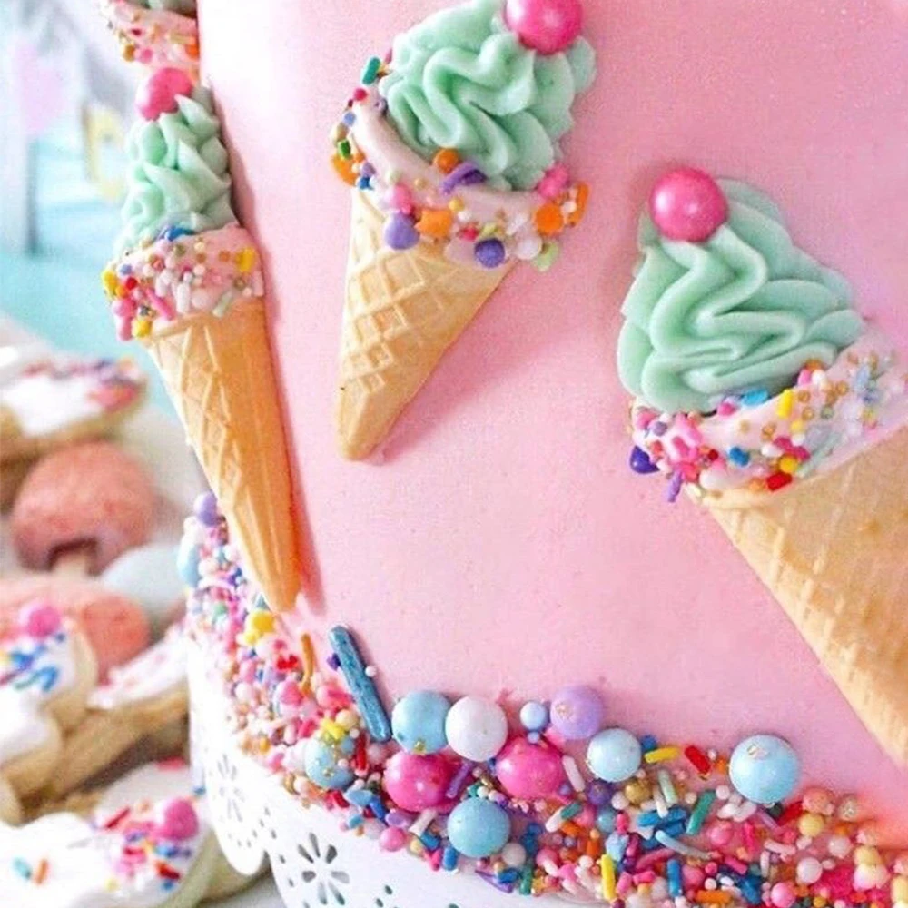 Colorful Pearl Sprinkles Cake Topper for Birthday Party Dessert Decor