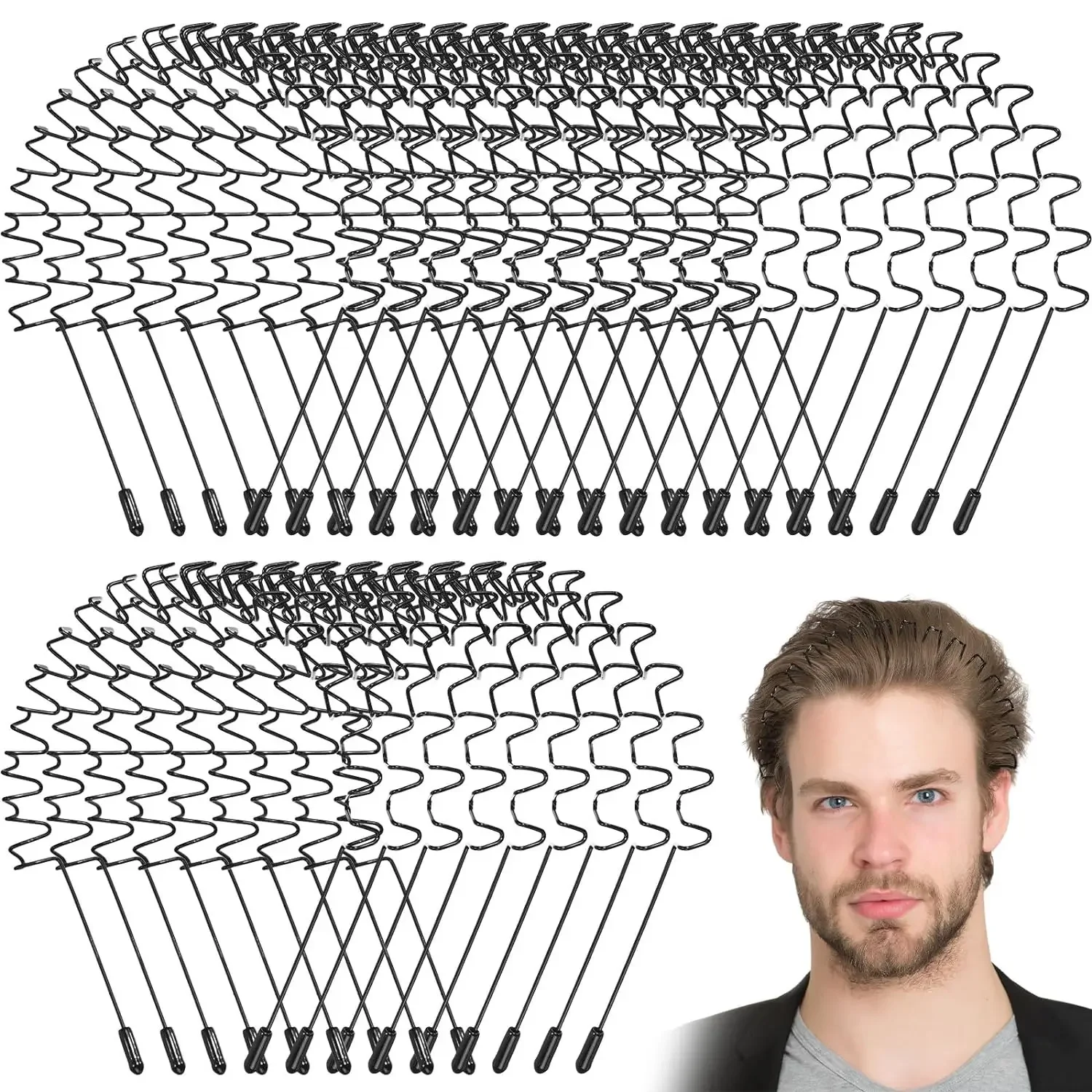 Fascia Capelli Nera Onda Fascia Per Capelli Sportiva Nera Metallizzata Unisex Stile 631735