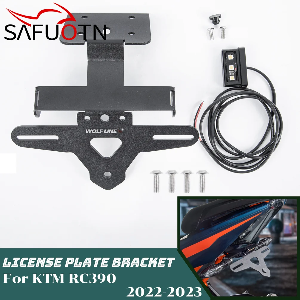 RC390 Rear License Plate Holder Bracket For KTM RC 390 2022 2023 2024 Motorcycle Tail Tidy Eliminator Accessories