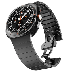 Premium Stainless Steel Watch Strap with Curved End Bracelet Design for Ultra 47 Ultra 2 (Gun grey)