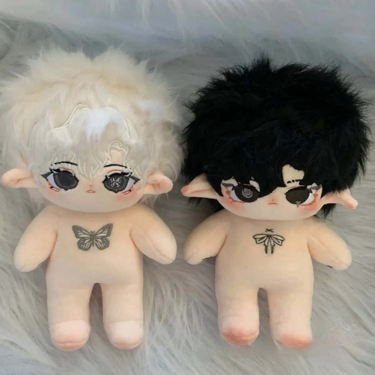 

20cm Plush Stuffed Doll Beast Ear Tail No Attribute No Skeleton Body Change Clothes Plushie Pillow Toy Cosplay Birthday Gift