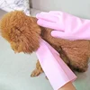 Pet Grooming Bathing Gloves Dog Cat Bathing Shampoo Scrubber Magic Massaging Cleaning Cleanner Sponge Silicon Hair Removal Glove 4