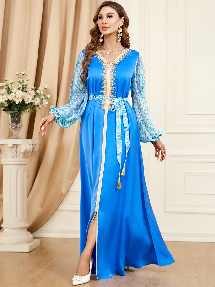 Beading Arabic Dresses For Women Party Evening Kuwaiti Jalabiyat