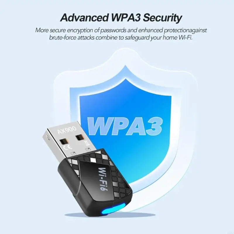AX900 USB WiFi 6 블루투스 호환 어댑터 동글 더블 밴드 2.4Ghz 및 5GHz 네트워킹 무선 수신기 어댑터 동글