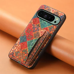 Floral Leather Magnetic Wallet Phone Case with Card Holder Back Cover - Pixel 6 (Winter)