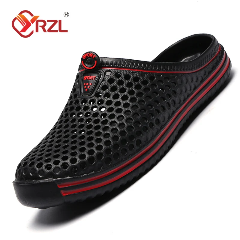 YRZL Summer Men Sandals Light EVA Men’s Casual Shoes Hole Shoes Clogs Lovers Home Garden Outdoor Male Beach Flat Slippers