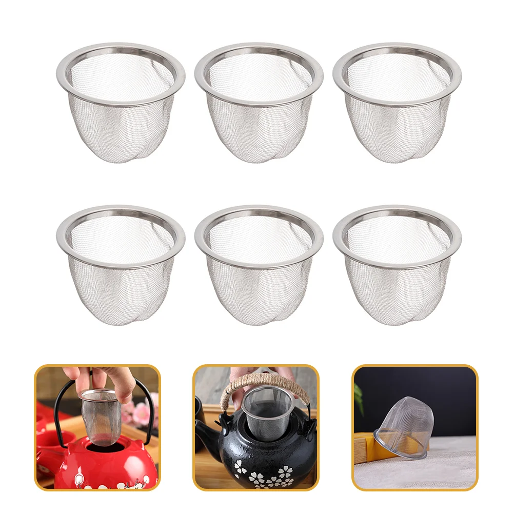 

6pcs Durable Tea Pot Stainless Steel Filters Tea Infusers Home Tea Infusers
