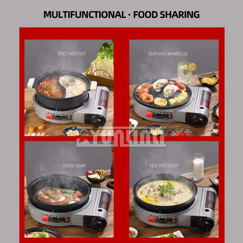 Household Hot Pot Fried Stove Outdoor Camping Portable Gas Furnace Travel Barbecue Cooking Tool
