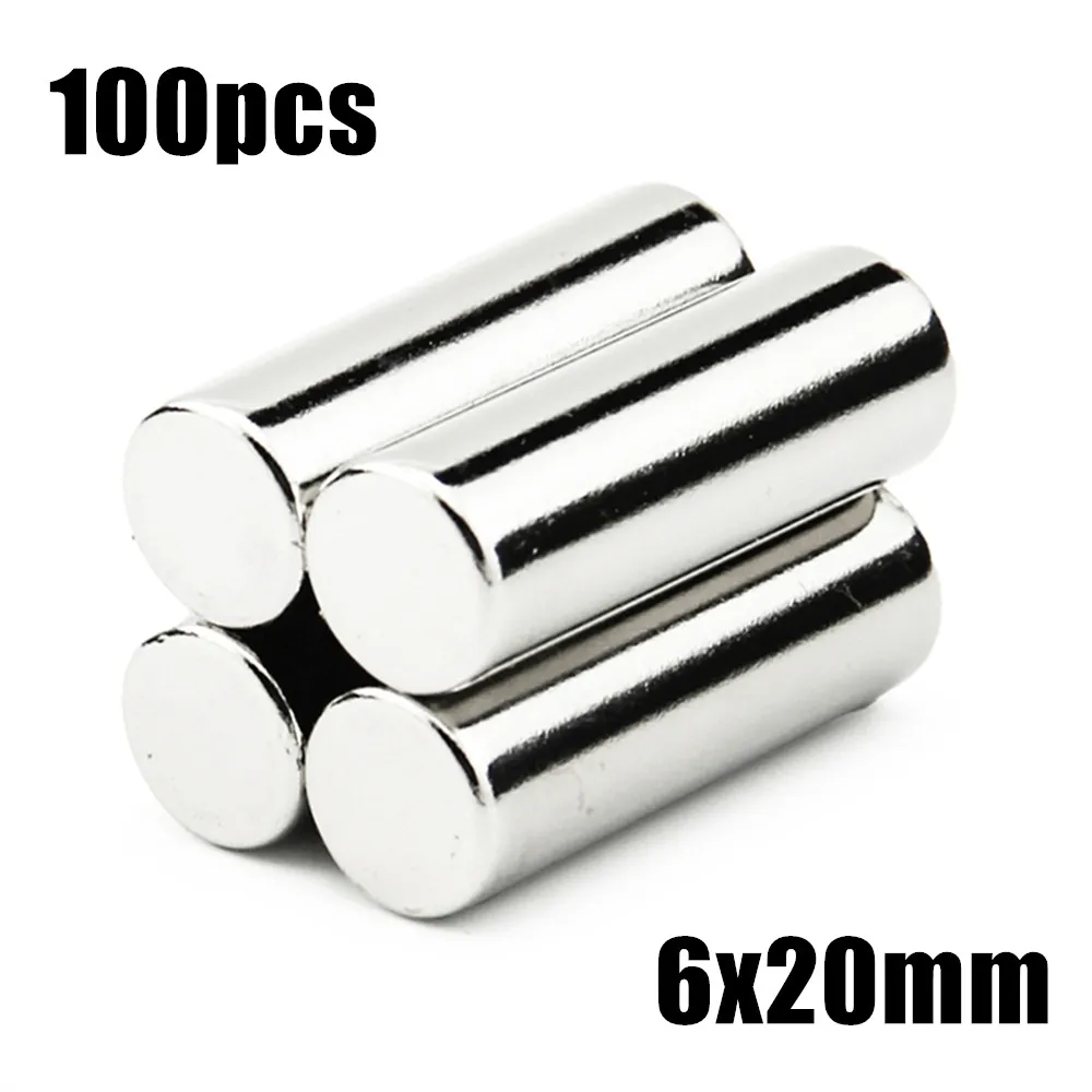 100pcs 6x20mm Super Powerful Strong Bulk Small Round Ndfeb Neodymium