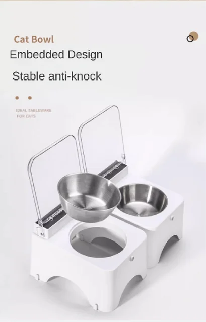 Smart Cat Bowl, Neck Protection, Ceramic Stainless Steel with Lid  Cat Food Bowl, Infrared Sensor Auto Open Cover Smart Feeder 6