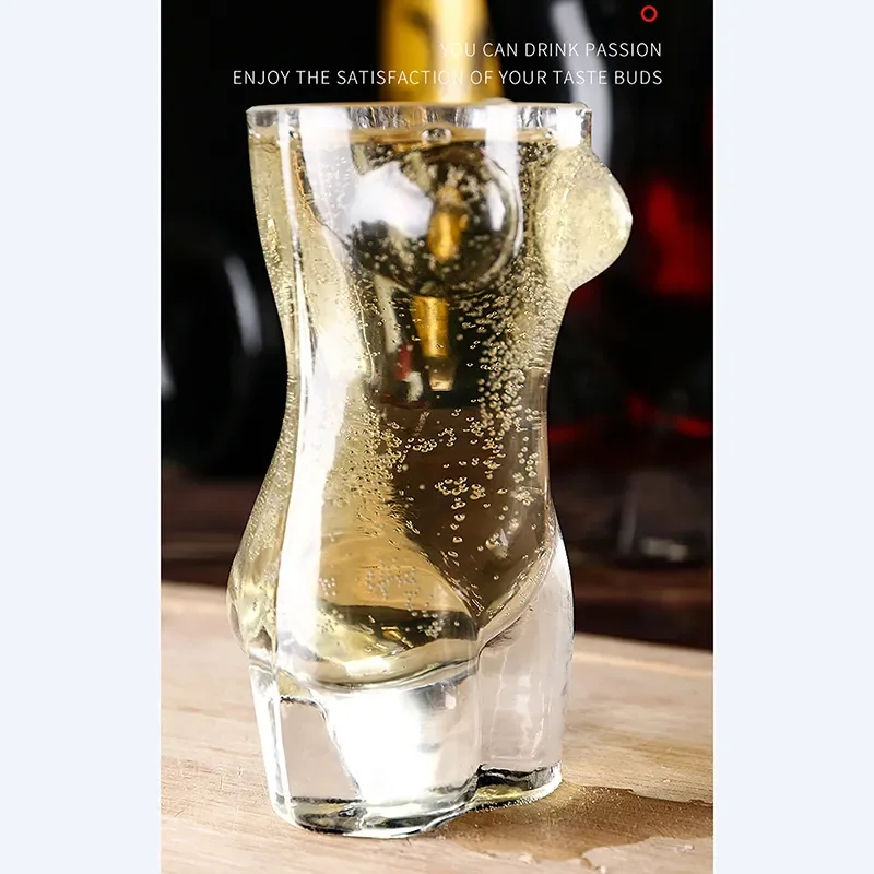 Double Wall Whiskey Glasses Wine Shot Creative Body Shape Glass Cup Big Chest Beer Cup Kitchen heat resistant coffee glass cup heat resistant glass cup glass water cup glass cup