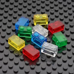 Clear Transparent 1x2 Granular Bricks - 40 Pcs/Bag Colorful Building Blocks Bulk Accessories - S (Multicolored)