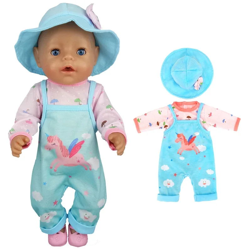 Baby Doll Clothes Overalls For 17 Inch Reborn Baby Doll Outwear Child Girl Birthday Gift doll clothes