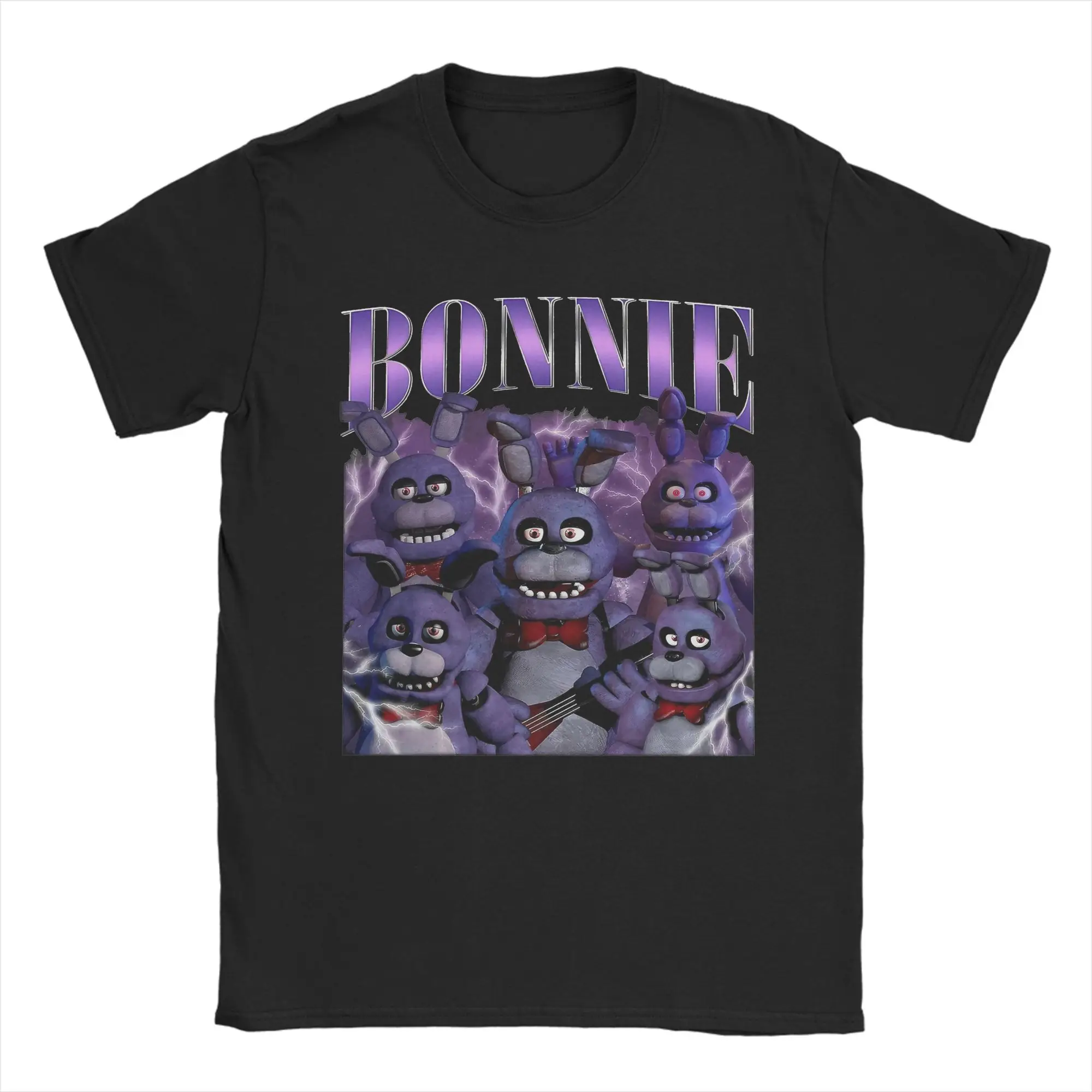 Men's Pure Cotton FNAF Freddy's Humor Crewneck T-Shirt - Short Sleeve Plus Size Top