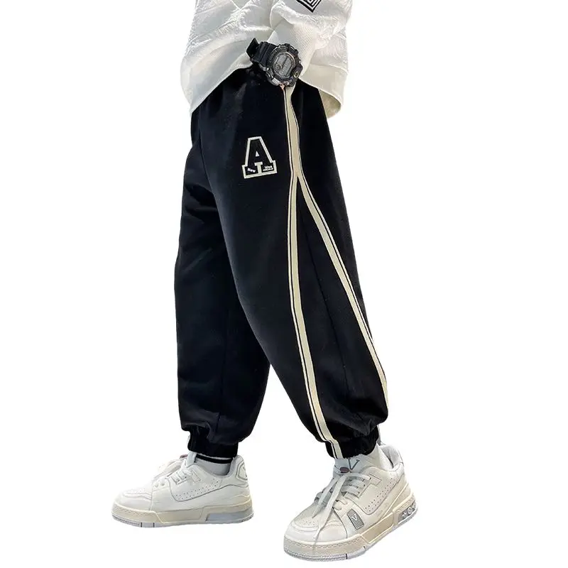

2023 New Arrivals Children Pants For Boys Kids Autumn Ankle-Length Patchwork Trousers Clothes 5 6 7 8 9 10 11 12 13 14Years
