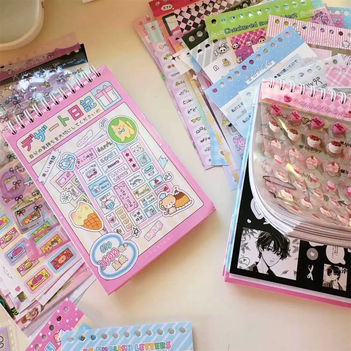 Decorative Stickers 63 sheets/piece for Laptop Kpop Photocard Kids Gift Stationery