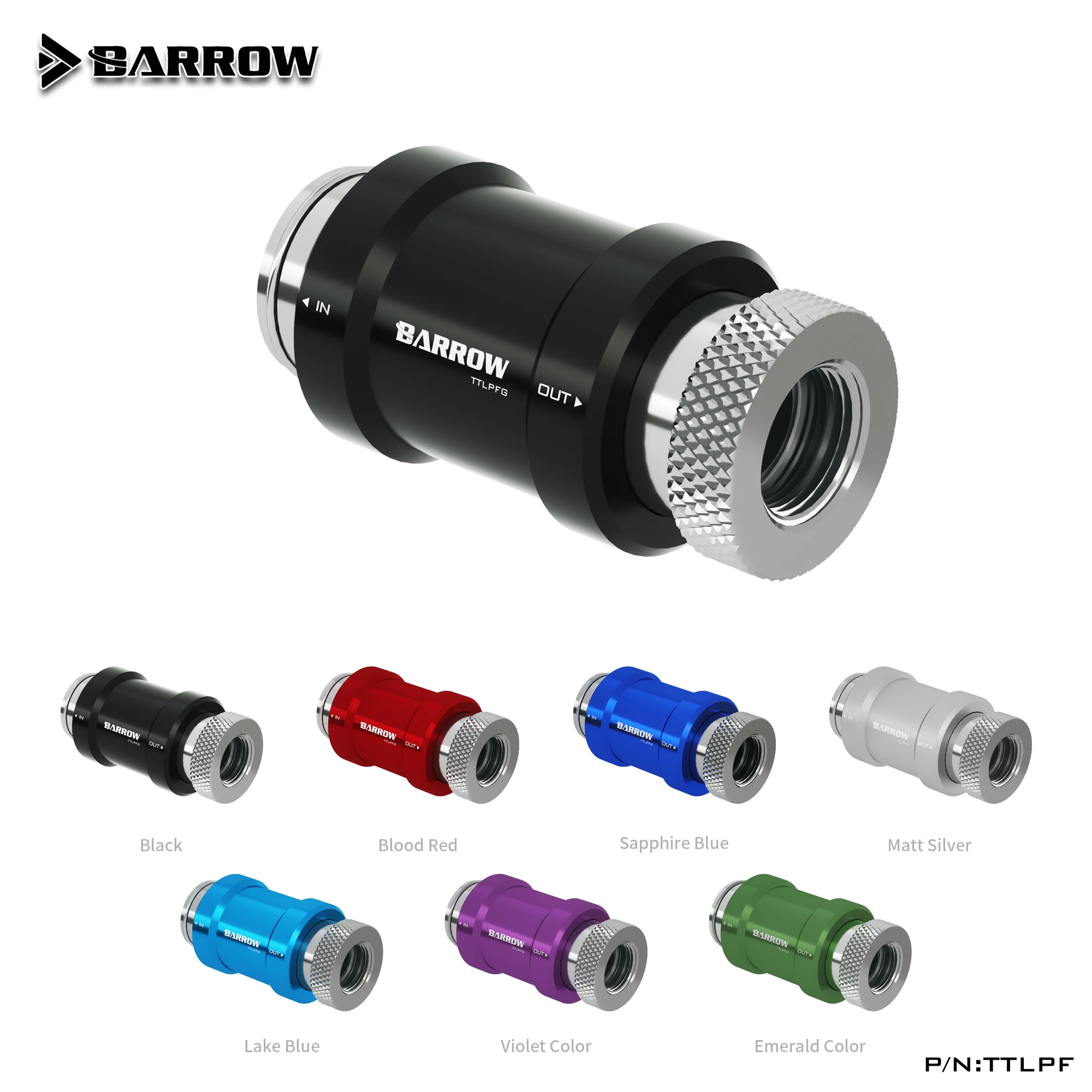 Barrow TTLPF G1/4 Water Cooling Valve Fitting Mini Water Computer Cooler Multi-color Flat Push Type Valve PC Parts