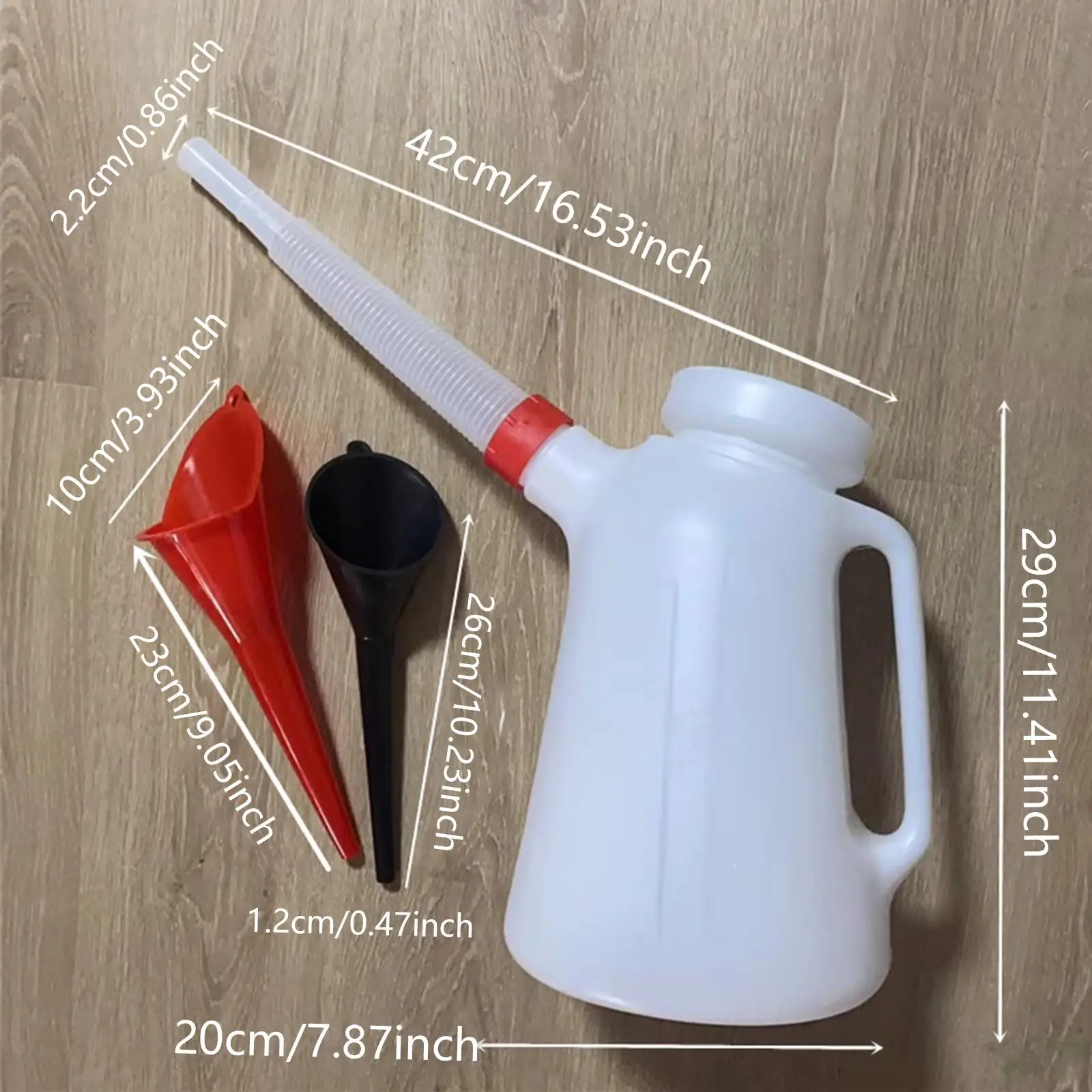 Oil Measuring Container with Scale 5L Oil Funnel Set with Cap Jug Car