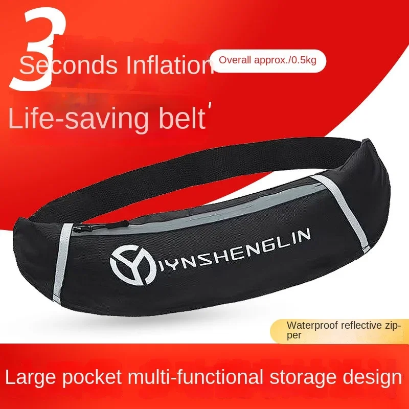 Fishing Belts Portable Inflatable Life Jacket Belt Inflatable Life Jacket Belt Adult Fishing Life Jacket Waist Belt Automatic Inflatable Life Buoyancy Portable Professional Fishing Lure Equipment