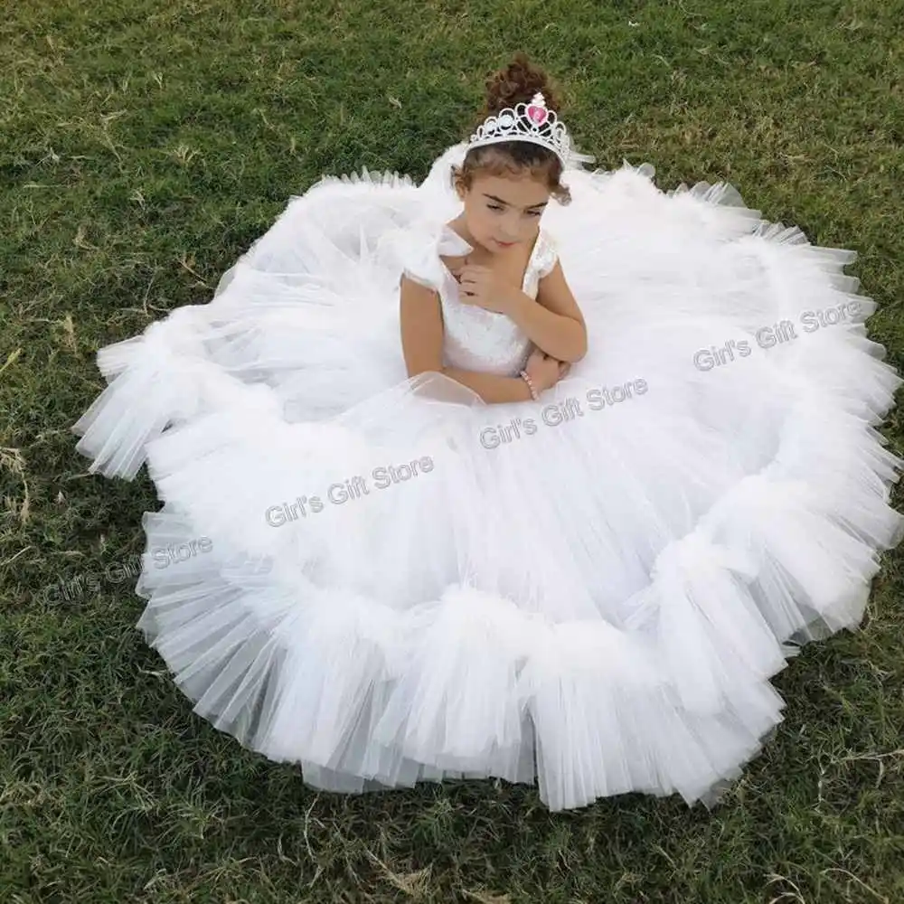 

Sequin Ruffles Flower Girl Dress Sweet Quinceanera Gown Backless Wedding Dresses for Girl Birthday Girl Gown Teen Party Dresses
