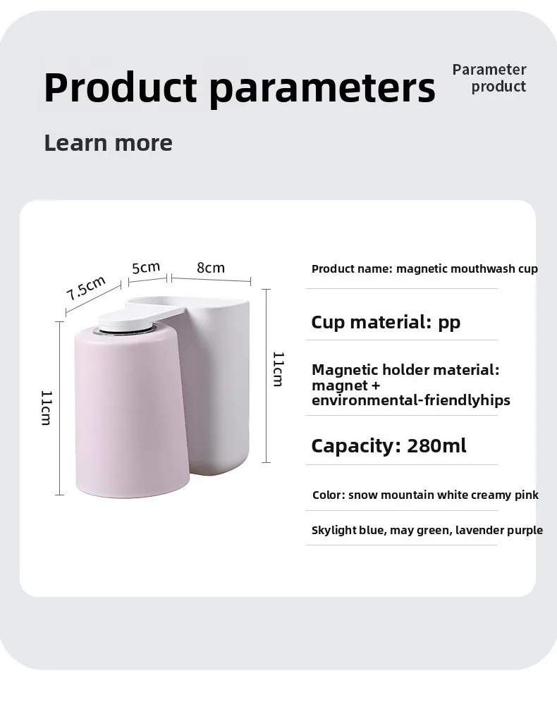 Bicchiere per collutorio magnetico con supporto a parete bagno_voghion.com