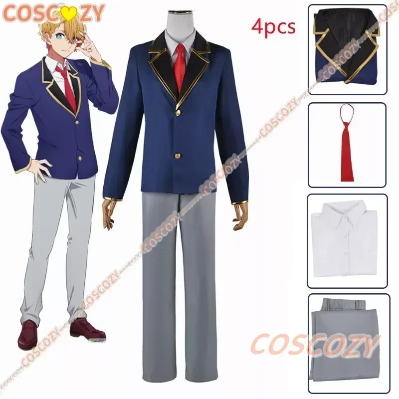 Anime Oshi No Ko Aqua Cosplay Costume Wig Hoshino Akuamarin Jacket Pants Blue Uniform Event Anime Party Men Outfit Suit cosplay jumpsuit superhero cosplay costume cosplay wigs
