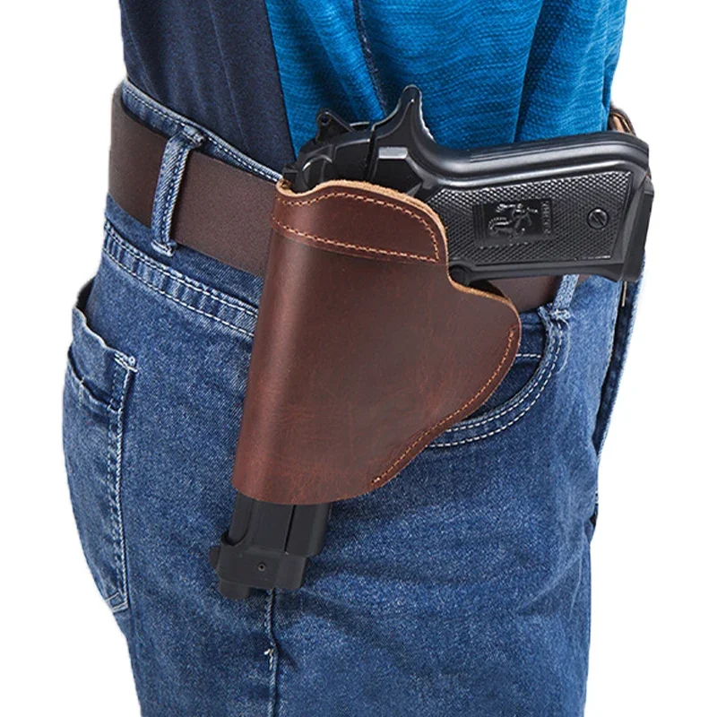 1911 Leather Pistol Holster Glock 19 Berretta 92 P226 P229 9MM Pistol PM Hunting Universal Leather Case pistol holster gun holster hunting holster