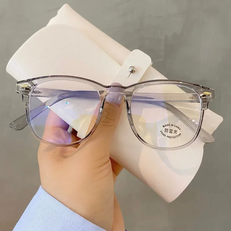 Women's Round Frame Myopia Glasses Vintage Transparent Minus Diopter Glasses Unisex Trend Blue Light Blocking Near Sight Eyewear 3