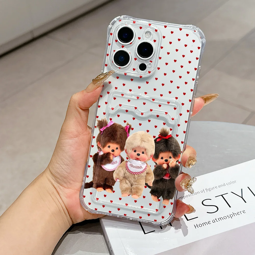 Charming Kawaii Monchhichis Card Holder Phone Case