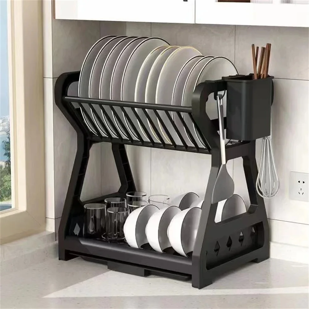Kitchen Storage Rack – Multi Functional Rack With Dish Plate Organizer & Drainage