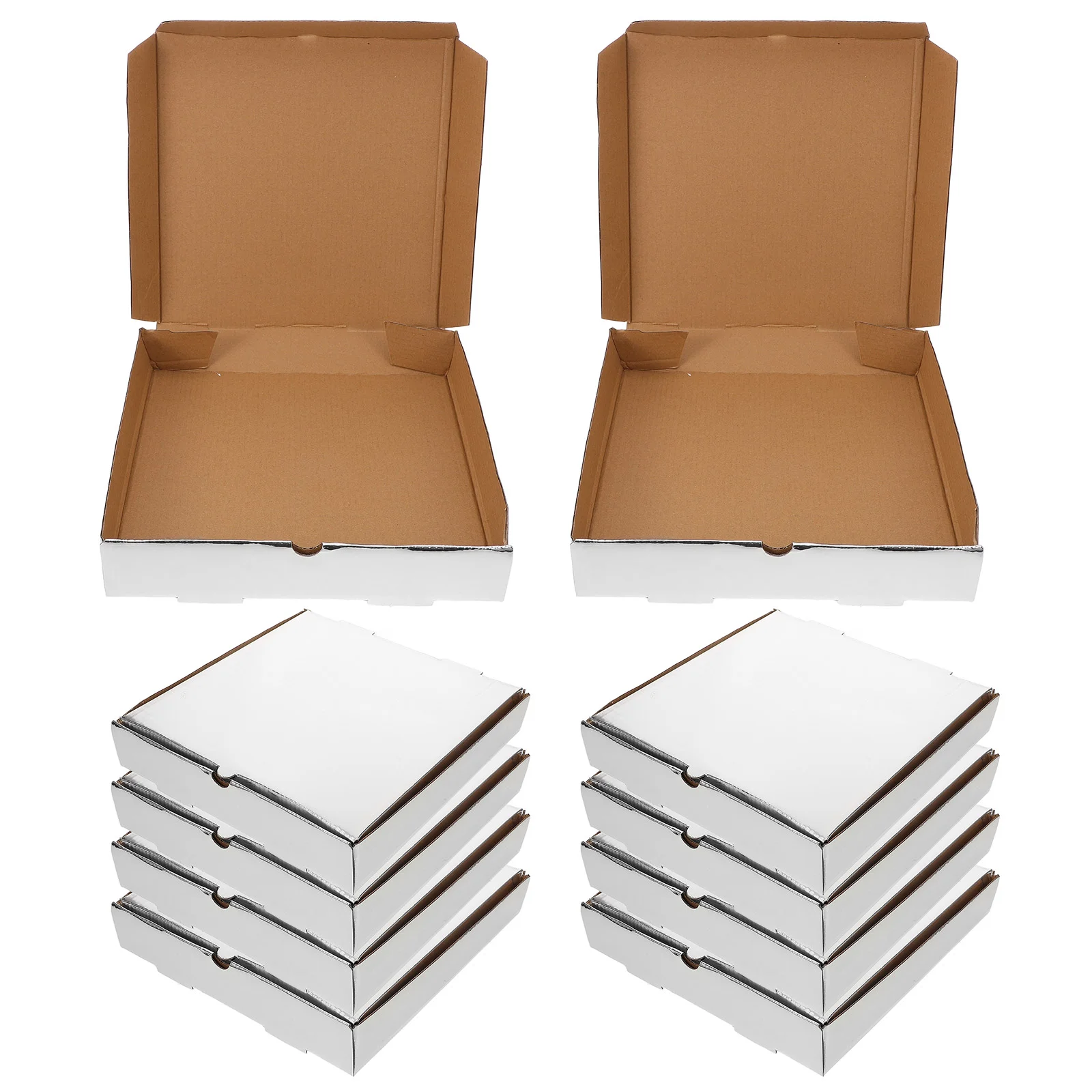 10Pcs Thicken Paper Pizza Boxes Restaurant Takeaway Containers Disposable Food Packaging Case Storage Box For Container