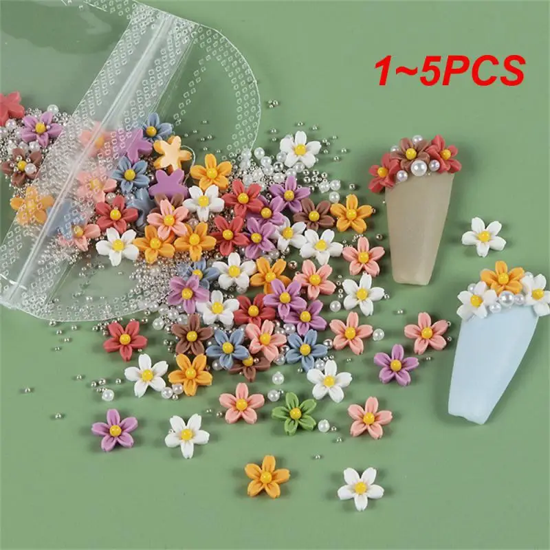 

Flower Five Petal Mixed Beads Black Elegant Nail Gem Matte Nail Sticker Self-adhesive 3d Nail Charm Uv