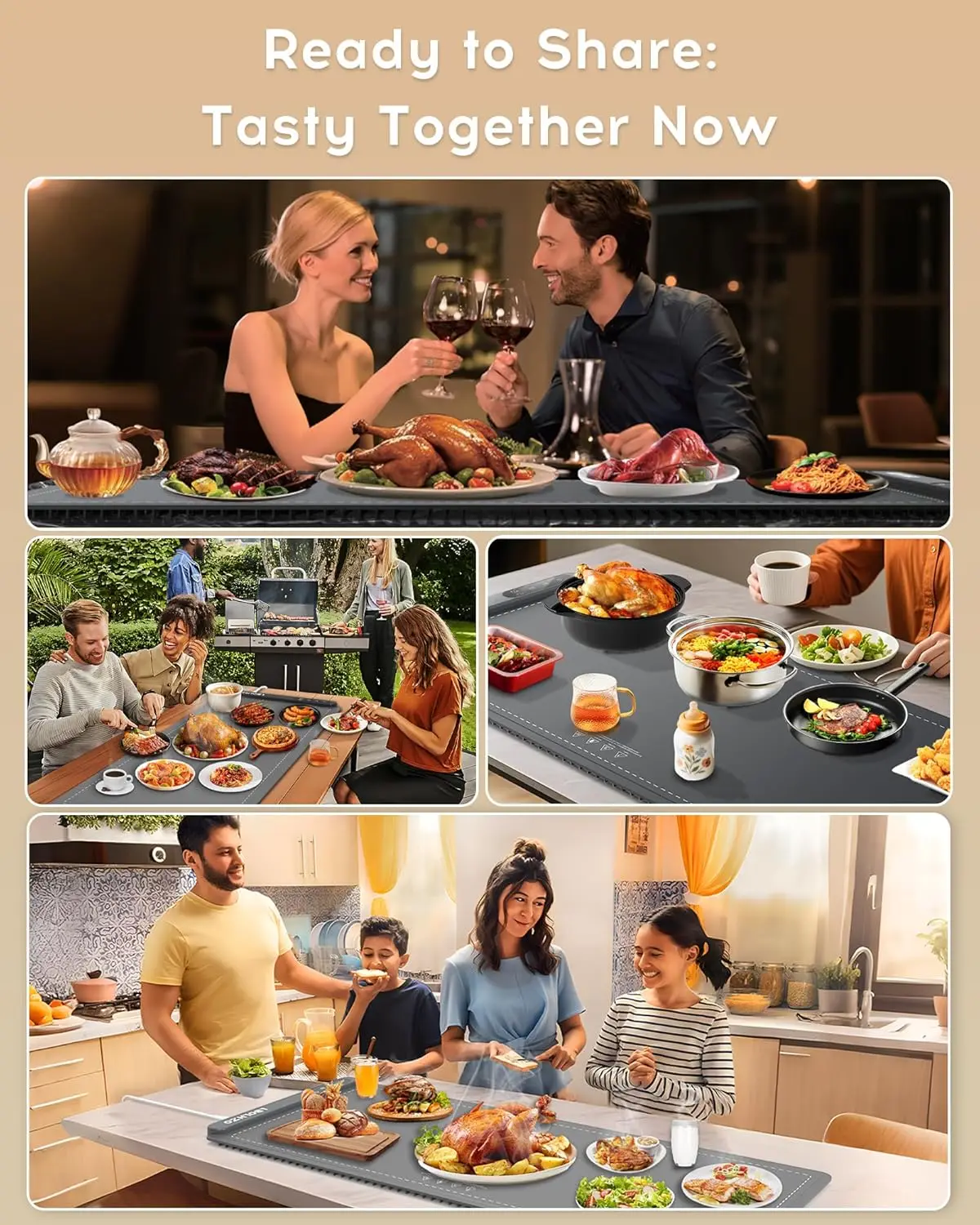 Mat For Food Extra Large 36"x16" 580W Food Warmer Chafing Dishes for Buffet,Food Warming Mat,Food Warmers