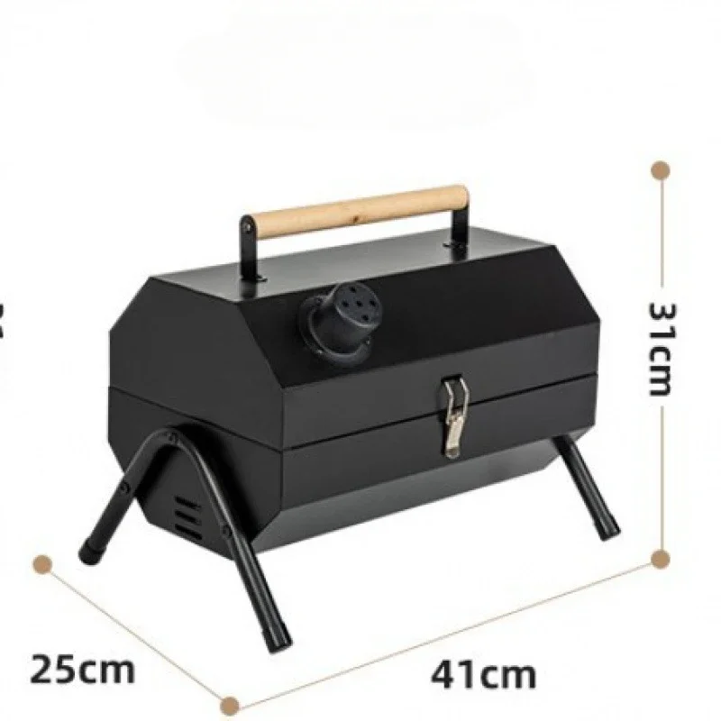 Portable Outdoor Electric Grills Barbecue Stove Double-sided Use Full Set Charcoal BBQ Camping Stainless Steel Grill Oven Tool 6