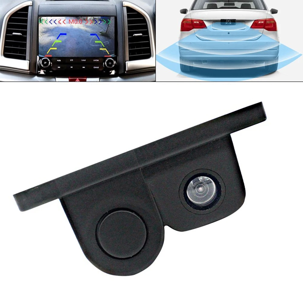 

2in1 Car Parking Reversing Sensor Rear View Backup Camera Kit Night Vision Waterproof Rear View Camera Lens PAI/NTSC