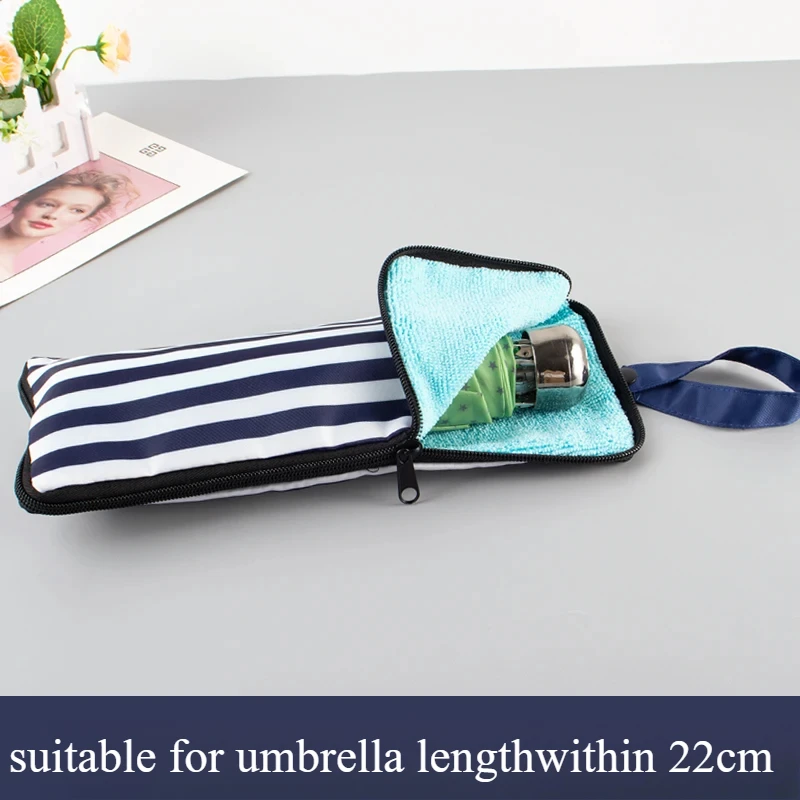 Japanese Waterproof Umbrella Stripe Cover Absorbent Towel Cloth Printed Umbrella Bag Portable Folding Storage Cover