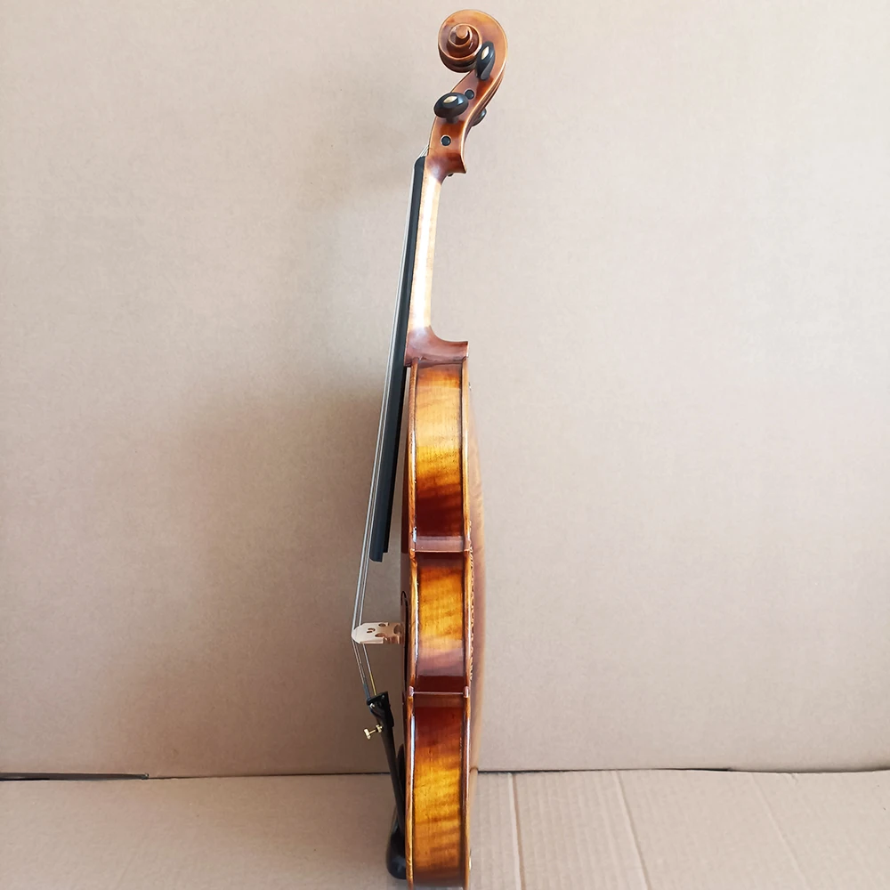 European spruce！100% hand carved Italian retro Oil Varnish Violin 4/4 engraving Professional violino with case bow pin
