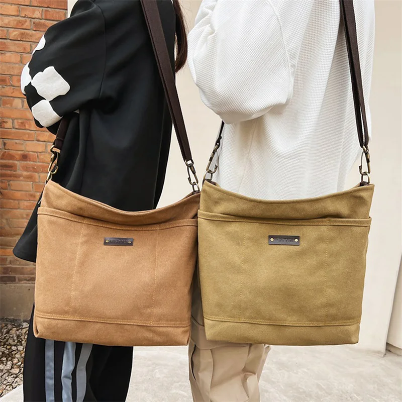 2023 Simple Student Canvas Bag Men Korean Style Casual Shoulder