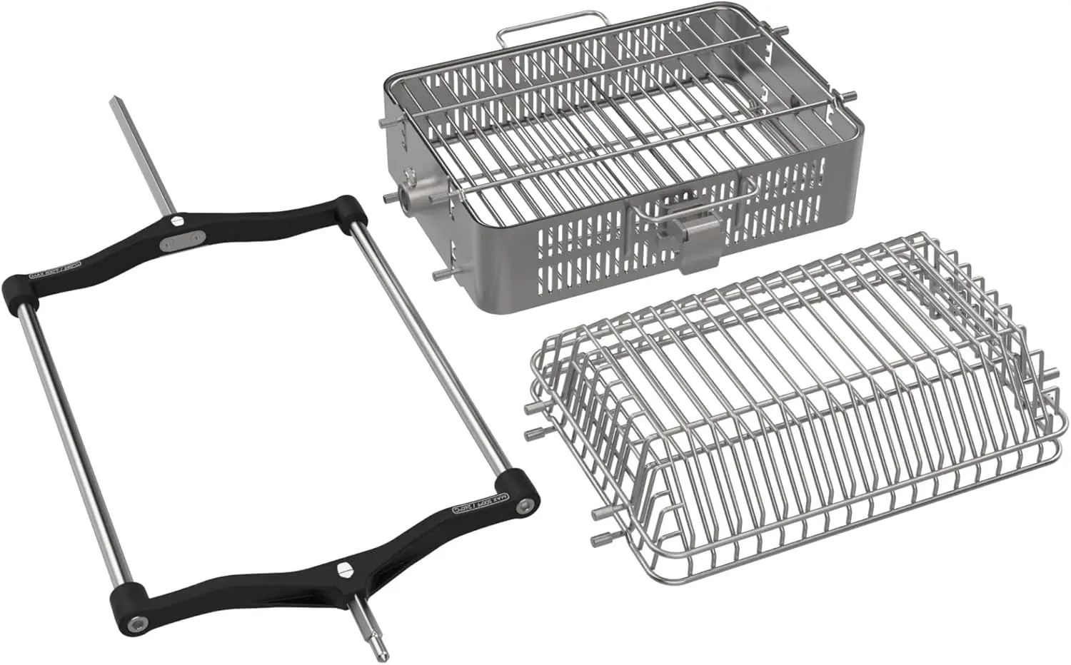

Basket Accessory Kit with A Flat Basket, Tumbler Basket and Quick Connect Rod for Classic Joe and Big Joe Grill and Smokers