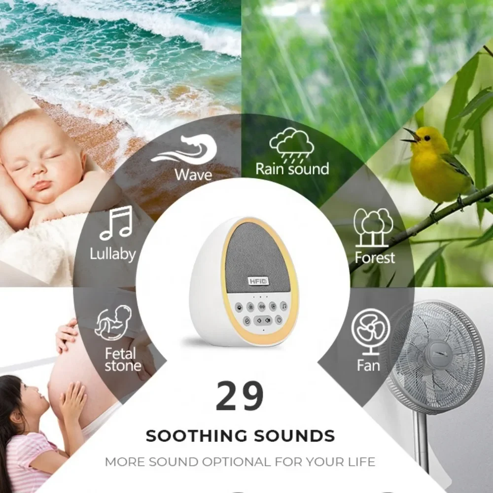 Quality Smart Health Timer Noise Maker Rechargeable White Noise Machine To Sleep With Light