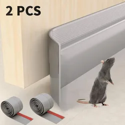 Self - Adhesive Door Bottom Seal - Noise Reduction & Energy Efficient Silicone Barrier (2 Rolls) (Grey 2 roll)