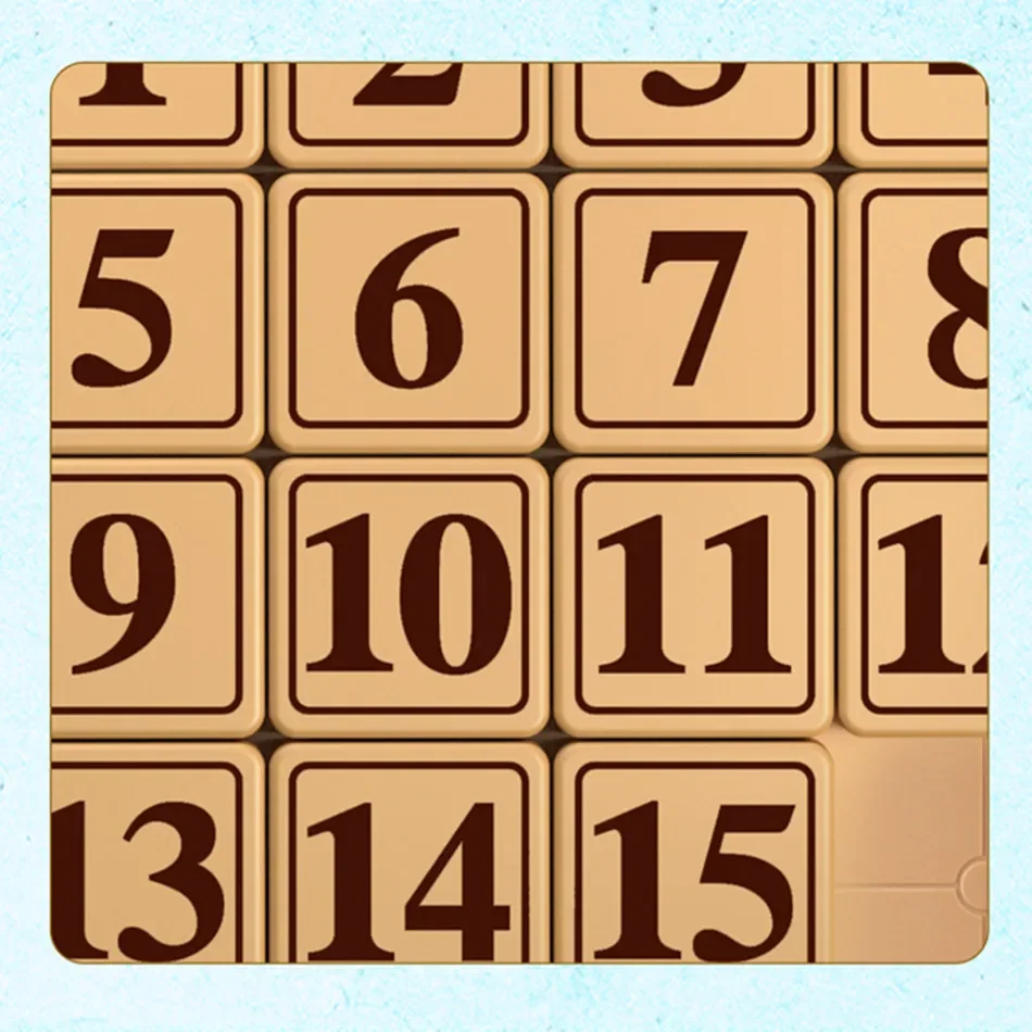 Qiyi 4x4 Number Sliding Game Cube Puzzle Toys For Family Playing Wooden Number Sliding Puzzle Toys For Children Kids Gift Toy 3