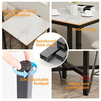 3 Colors Upscale Tall Bar Table, Square Marble Top, Kitchen Counter Restaurant Pub Club, Cocktail Table 6